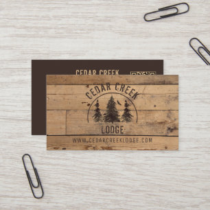 Rustic Wood Forest Property Rental QR Code Visitenkarte