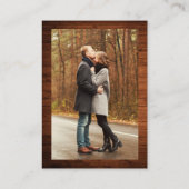 Rustic Wood Foto QR Wedding RSVP Begleitkarte (Rückseite)
