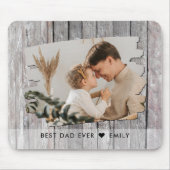 Rustic Wood Foto von Template Best Dad Ever Mousepad (Vorne)