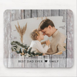 Rustic Wood Foto von Template Best Dad Ever Mousepad