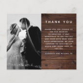 Rustic Wood Foto Wedding Vielen Dank (Vorderseite)