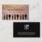 Rustic Wood Führungskraft Koch Silverware Visitenkarte (Vorne/Hinten)