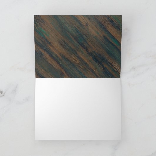 Rustic Wood Fun Green Red Family Weihnachten Foto (Innenseite)