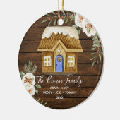 Rustic Wood Gingerbrew Familienweihenhaus Keramik Ornament (Links)