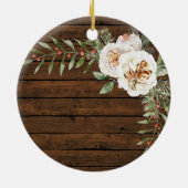 Rustic Wood Gingerbrew Familienweihenhaus Keramik Ornament (Hinten)