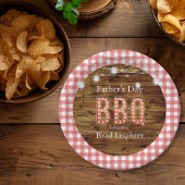 Rustic Wood Gingham GRILLEN zum Vater Pappteller