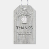 Rustic Wood Gipskraut Mason Jar Barn Wedding Geschenkanhänger (Vorderseite)