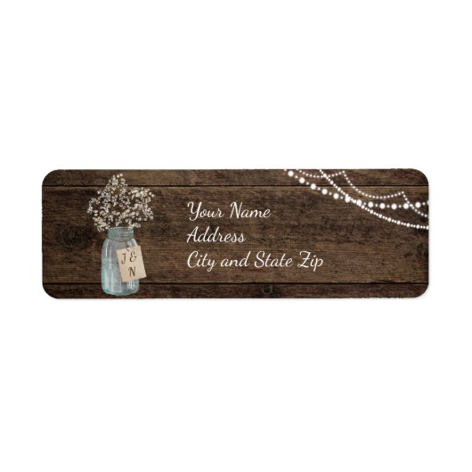 Rustic Wood Gipskraut Mason Jar Wedding (Vorne)