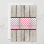 Rustic Wood Girl Couples Baby Q Sprinkle Dusche Einladung (Rückseite)