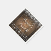 Rustic Wood Glam Diamonds Glitzer Birthday Party Serviette (Ecke)