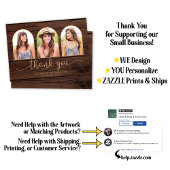 Rustic Wood Gold Arch 3 Foto Abschluss Dankeskarte