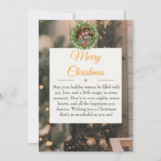 Rustic Wood & Gold Family Christmas Card 2026 Save The Date (Vorderseite)