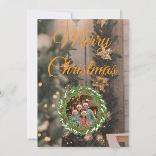 Rustic Wood & Gold Family Christmas Card 2026 Save The Date (Rückseite)