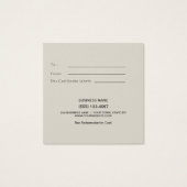 Rustic Wood Gold Geschenkgutschein (Rückseite)