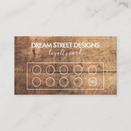 Rustic Wood Grade Custom Loyalty Card Visitenkarte