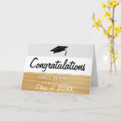 Rustic Wood Graduate Gratulation Abschluss Karte (Gelbe Blume)