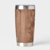Rustic Wood Grain Branded with logo Website Thermobecher (Vorderseite)
