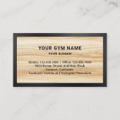 Rustic Wood Grain Fitness Personal Trainer Foto Visitenkarte (Rückseite)