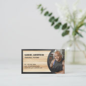 Rustic Wood Grain Fitness Personal Trainer Foto Visitenkarte (Stehend Vorderseite)