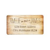 Rustic Wood Grain Monogram Wedding Rücksendeadress Adressaufkleber (Vorne)