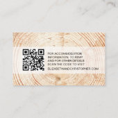 Rustic Wood Grain QR Code Hochzeitswebsite Begleitkarte (Rückseite)