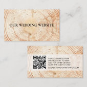 Rustic Wood Grain QR Code Hochzeitswebsite Begleitkarte (Vorne/Hinten)