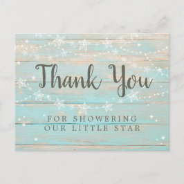 Rustic Wood Grain String Stars Vielen Dank Postkarte