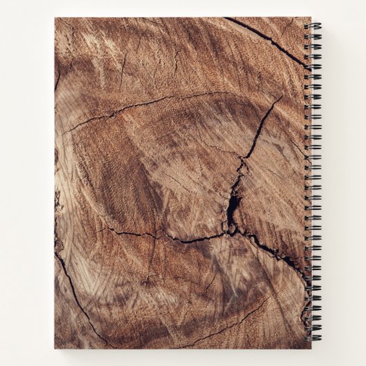 Rustic Wood Grain Texture Monogram Notebook Notizblock (Rückseite)
