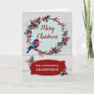 Rustic Wood Grandniece Frohe Weihnachten Karte