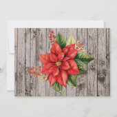 Rustic Wood Green Family Foto Frohe Weihnachten (Rückseite)