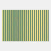 Rustic Wood Green Gold Polka Dots Stripe Geschenkpapier Set (Vorderseite 3)