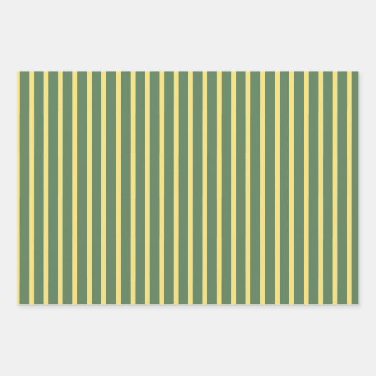 Rustic Wood Green Gold Polka Dots Stripe Geschenkpapier Set (Vorderseite 3)