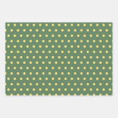 Rustic Wood Green Gold Polka Dots Stripe Geschenkpapier Set (Vorderseite 2)