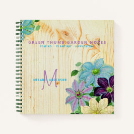 Rustic Wood Green Thumb Gardeners Journal Notizblock