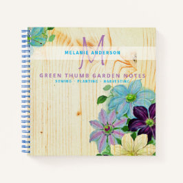 Rustic Wood Green Thumb Gardeners Journal Notizblock