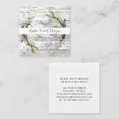 Rustic Wood Greenery Square Business Card Quadratische Visitenkarte (Vorne/Hinten)