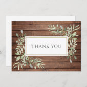 Rustic Wood Greenery Vielen Dank Dankeskarte (Vorne/Hinten)