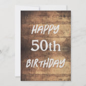 Rustic Wood Happy Birthday Message Masculine Card Einladung (Vorderseite)