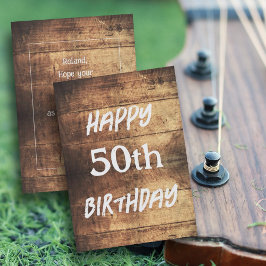 Rustic Wood Happy Birthday Message Masculine Card Einladung