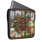 Rustic Wood Happy Vathers Day Family Foto Templat Laptopschutzhülle (Vorne Rechts)