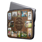 Rustic Wood Happy Vathers Day Family Foto Templat Laptopschutzhülle (Vorderseite Links)