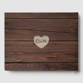 Rustic Wood Heart FOTO Collage Newlyweds Wedding Gästebuch (Rückseite)