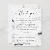 Rustic Wood Hearts Aspen 3 Foto Collage Wedding T Dankeskarte (Rückseite)