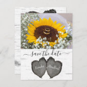 Rustic Wood Hearts Aspen Foto Dankeskarte (Vorne/Hinten)