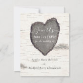 Rustic Wood Hearts Aspen Foto Save the Date Karte (Rückseite)
