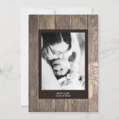 Rustic Wood Hello Birth Ankündigung (Rückseite)