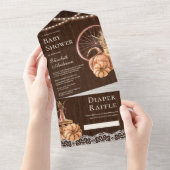 Rustic Wood Herbst Boho Pumpkin Baby Dusche All In One Einladung (Abreißen)