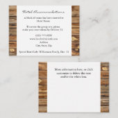 Rustic Wood Hotel Unterkunftskarten Begleitkarte (Vorne/Hinten)