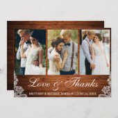 Rustic Wood Lace 3 Foto Liebe und Danke (Vorne/Hinten)