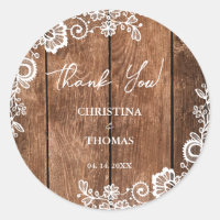Rustic Wood Lace Country Braun Wedding Vielen Dank